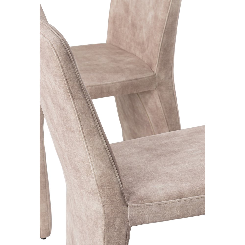 Modrest Ditka - Modern Beige Velvet Dining Chair (Set of 2)