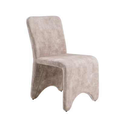 Modrest Ditka - Modern Beige Velvet Dining Chair (Set of 2)