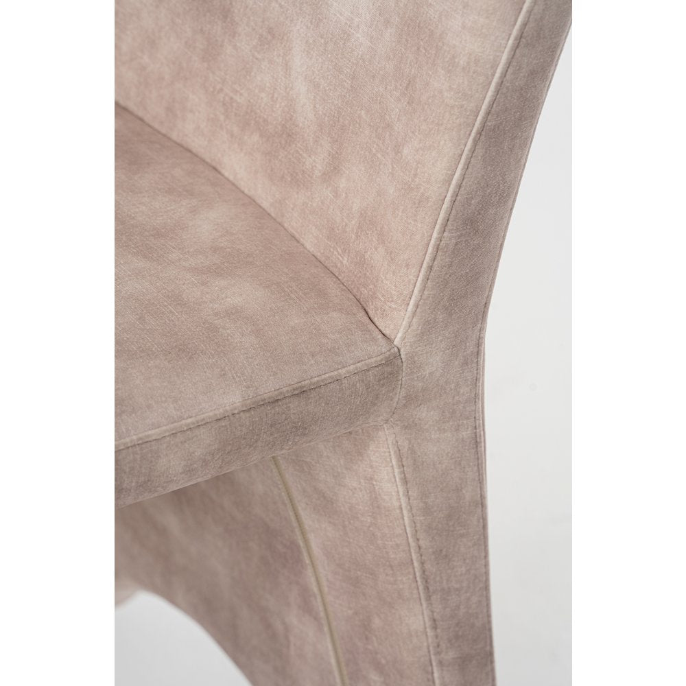 Modrest Ditka - Modern Beige Velvet Dining Chair (Set of 2)