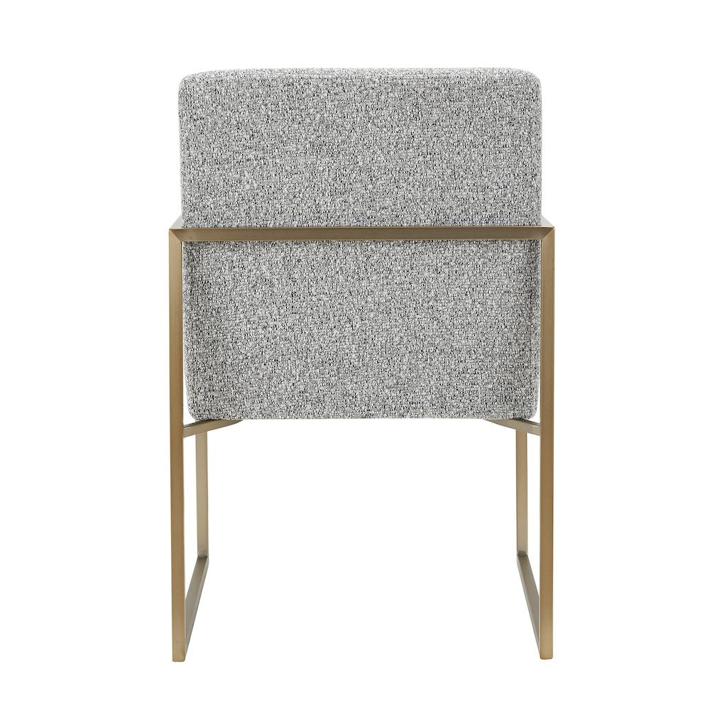 Modrest Suzanne - Modern Grey Fabric + Antique Brass Dining Chair