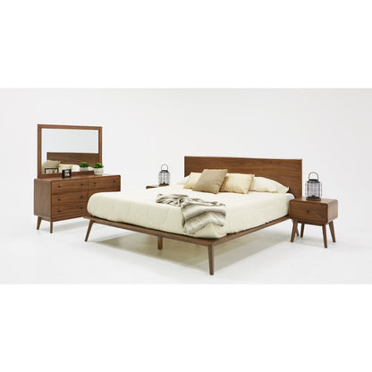 Eastern King Solid Wood Bed Frame, Mid Century Modern King Bed In Walnut