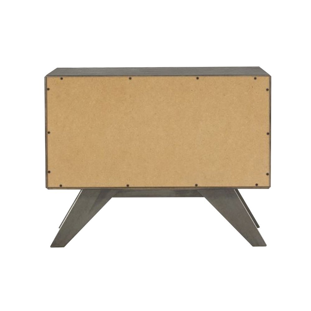 Gray Wash Modern Nightstand With 2 Drawers, Bedside Table With Storage Space