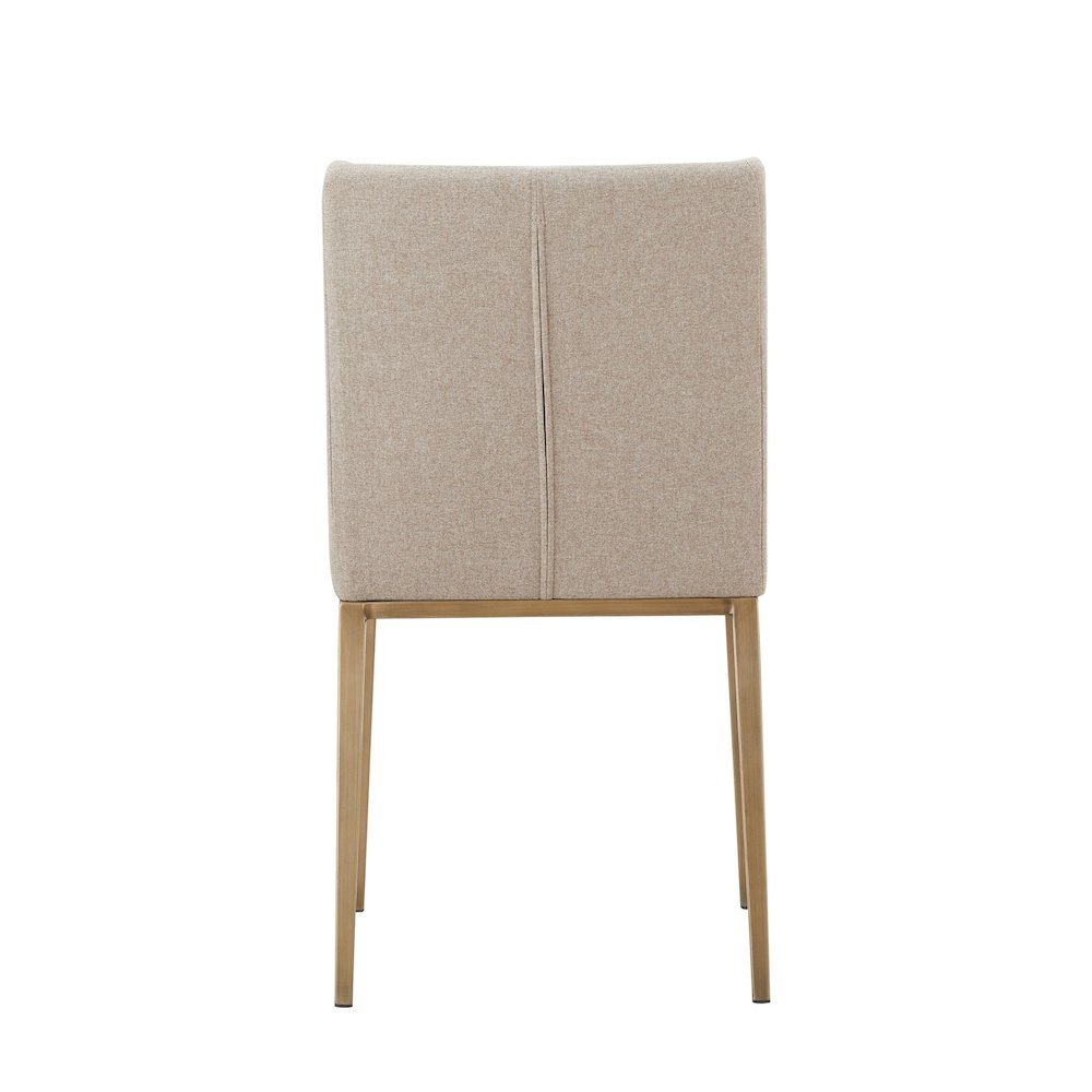 Beige Upholstered Dining Chairs Set Of 2, Modern Kitchen Chairs With Metal Legs