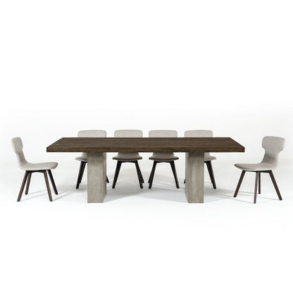 Concrete Dining Table With Oak Top, Modern Kitchen Table For 10 People
