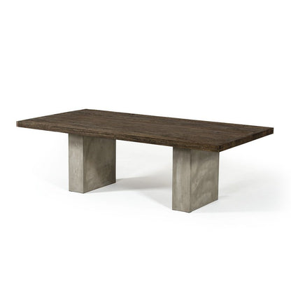 Concrete Dining Table With Oak Top, Modern Kitchen Table For 10 People