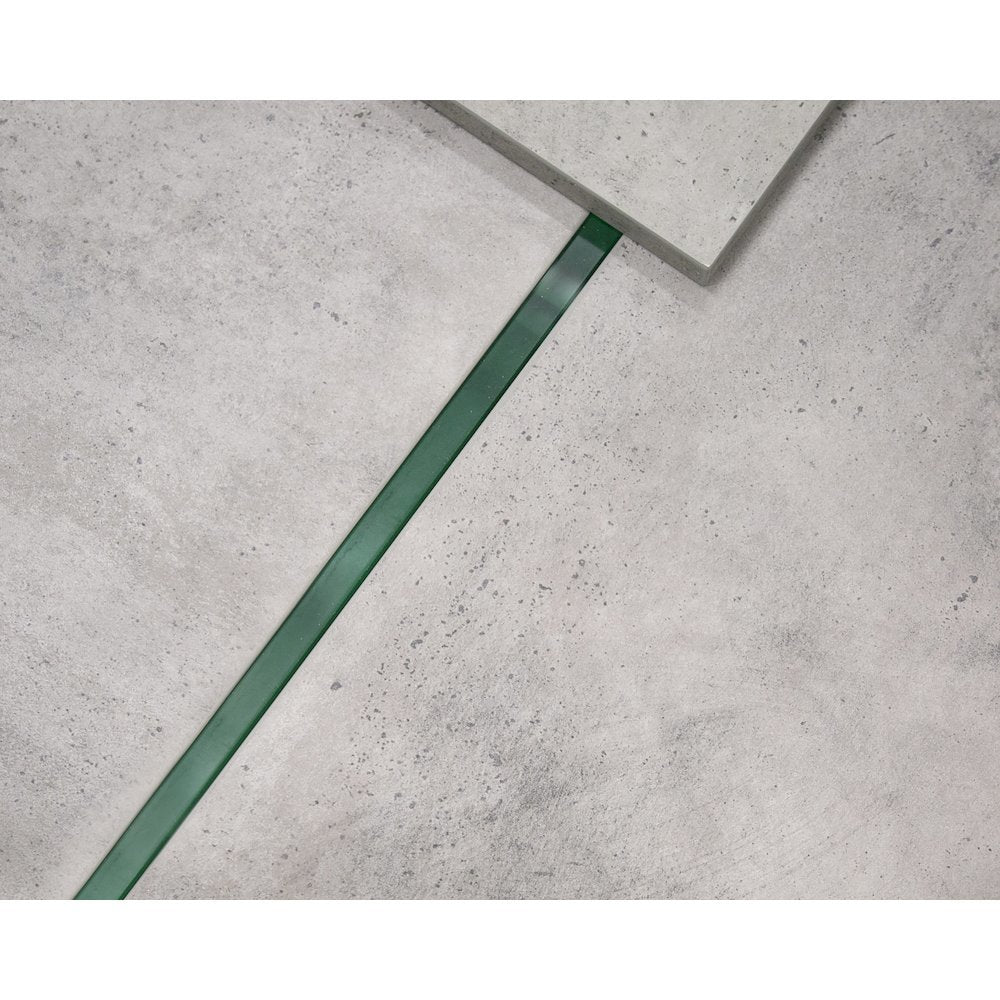 Square Concrete Floating Coffee Table With Glass Legs, Modern Coffee Table