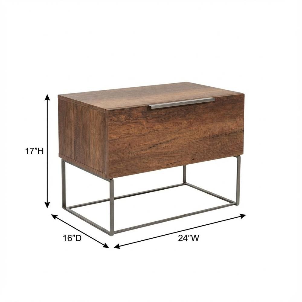 Walnut Nightstand with Modern Design and Compact Storage