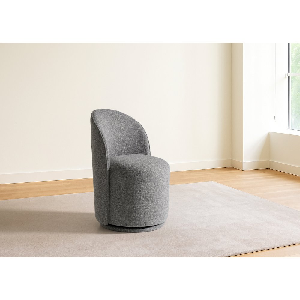 Correa - Modern Grey Fabric Swivel Dining Chair