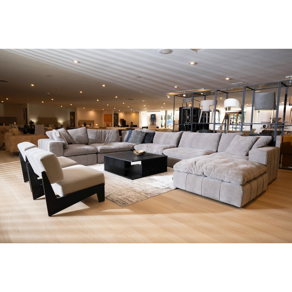 Divani Casa Vicki - Modern Grey Fabric Modular Sectional Sofa + Ottoman
