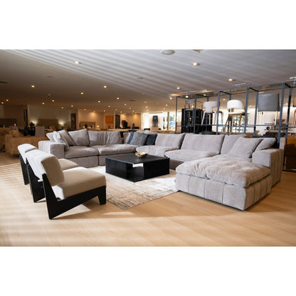 Divani Casa Vicki - Modern Grey Fabric Modular Sectional Sofa + Ottoman