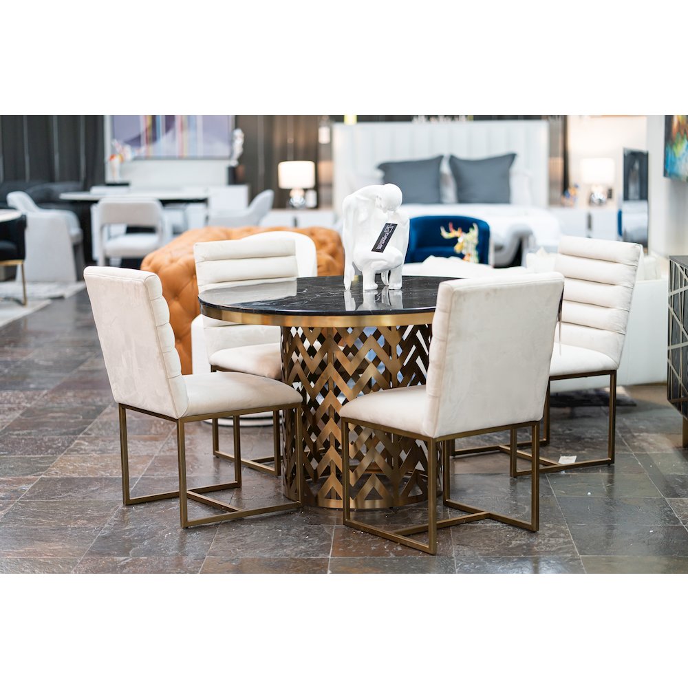 Modrest Kowal - Glam Black Marble Dining Table