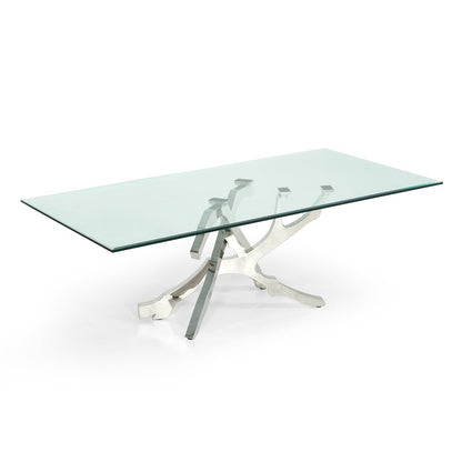Modrest Legend Modern Glass & Stainless Steel Dining Table