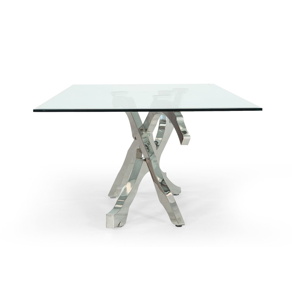 Modrest Legend Modern Glass & Stainless Steel Dining Table