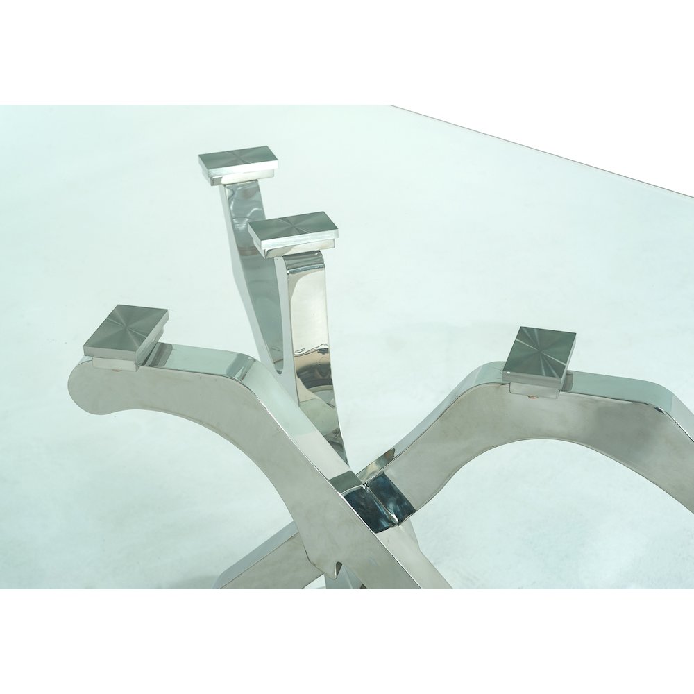 Modrest Legend Modern Glass & Stainless Steel Dining Table