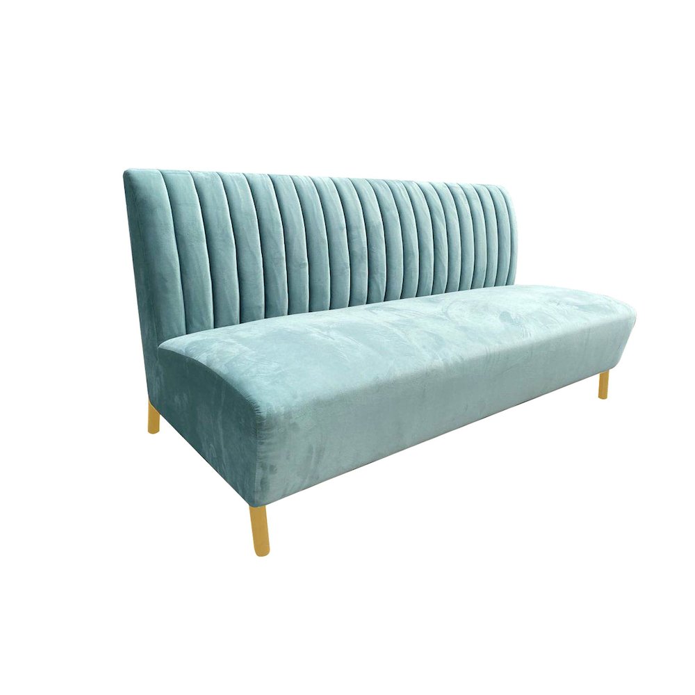 Divani Casa Mosko - Modern Light Green & Gold Fabric Sofa
