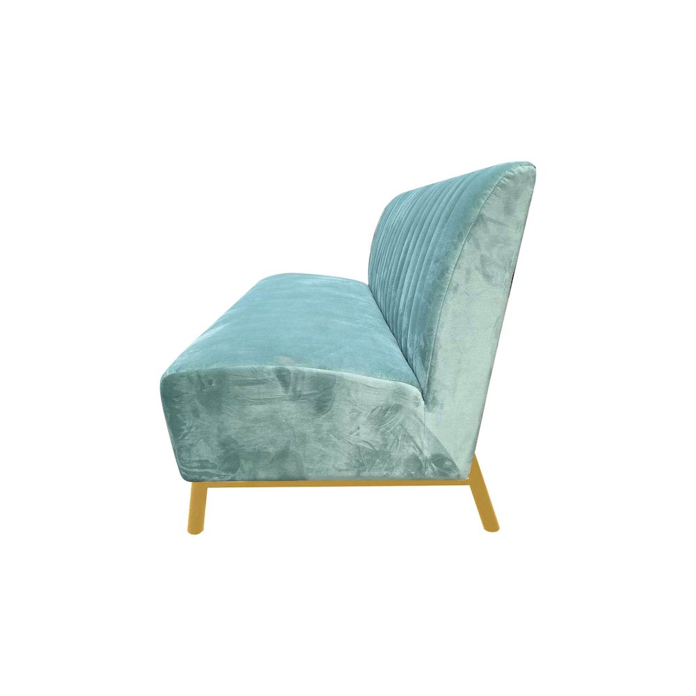 Divani Casa Mosko - Modern Light Green & Gold Fabric Sofa