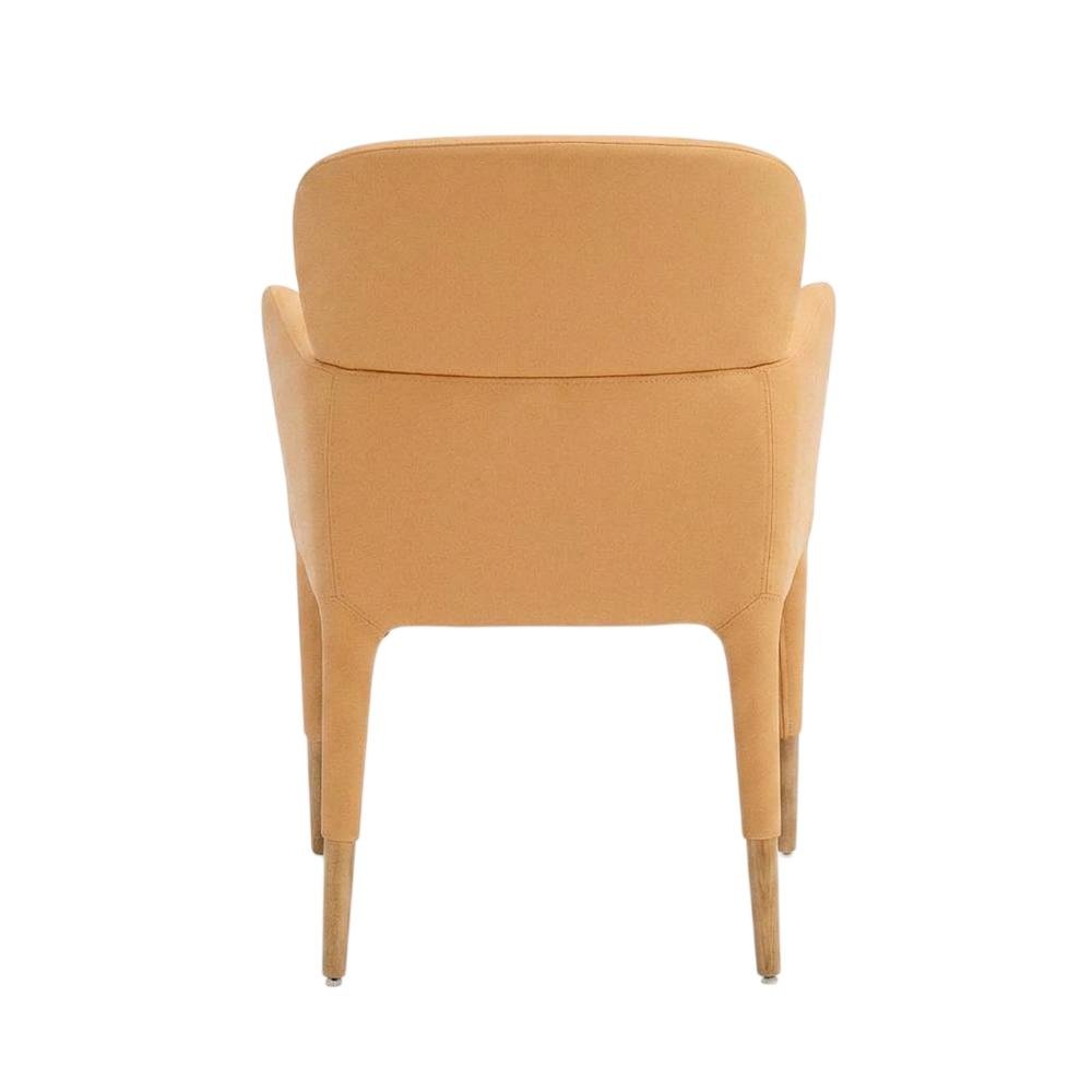 Modern Peach and Rosegold Dining Armchair with Stylish Design