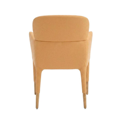 Modern Peach and Rosegold Dining Armchair with Stylish Design
