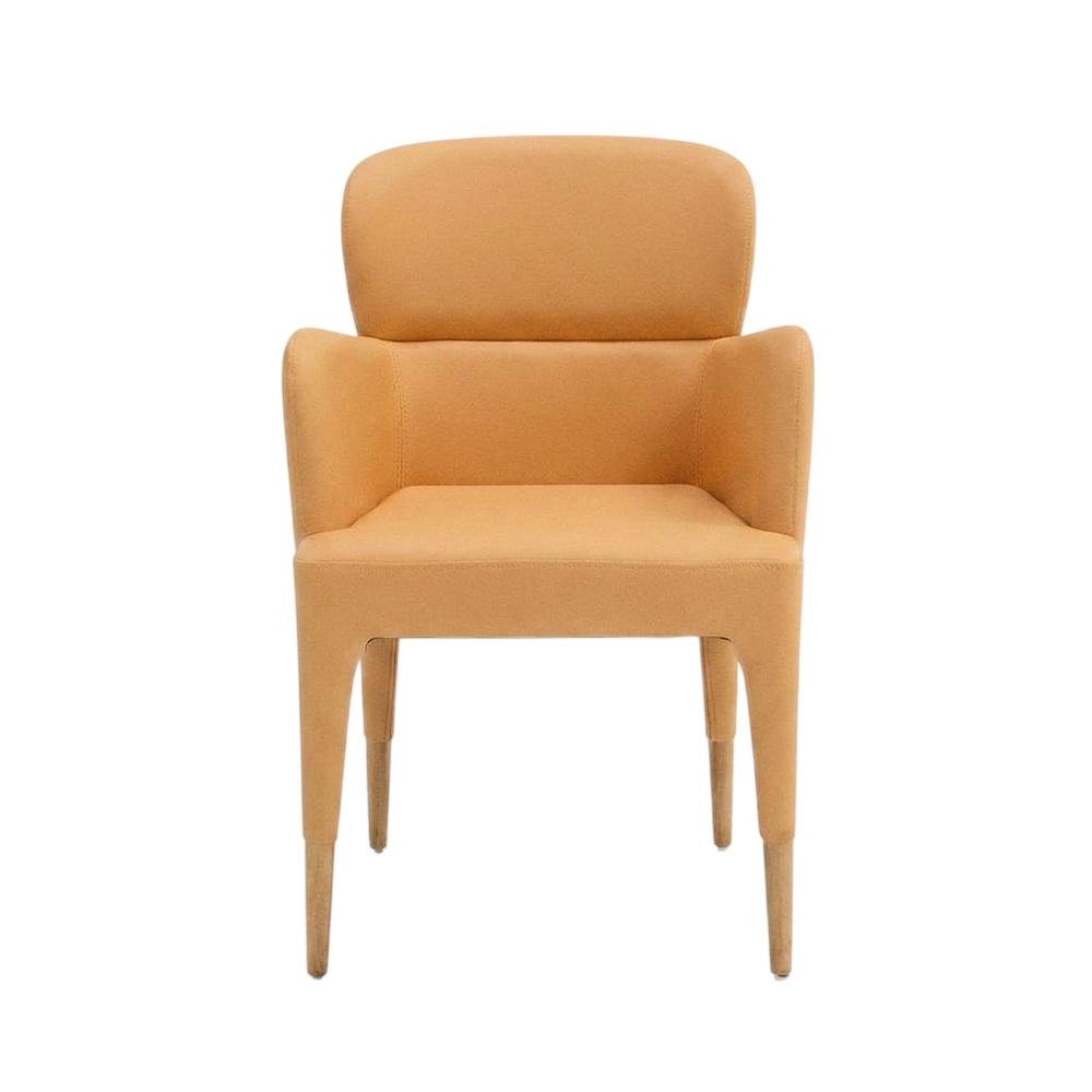 Modern Peach and Rosegold Dining Armchair with Stylish Design
