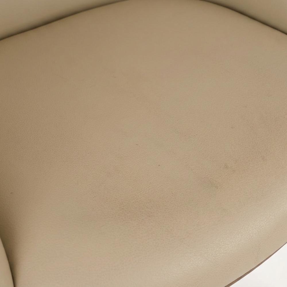 Vegan Leather-Upholstered Mid-Century Modern Dining Chair with Walnut Legs