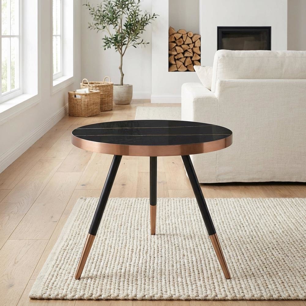 Black Ceramic Coffee Table with Glass Top and Steel Frame for Modern Living