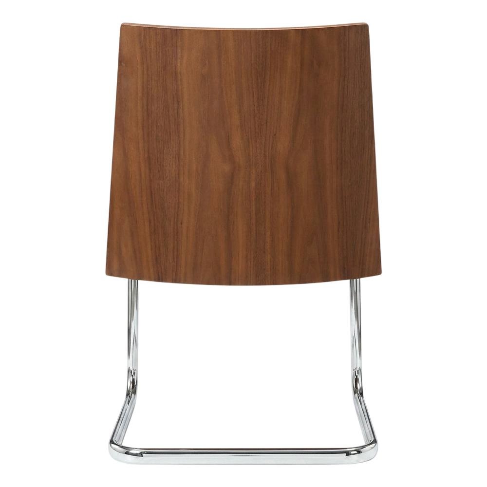 Modern Black and Walnut Dining Chairs with Cushioned Seating (Set of 2)