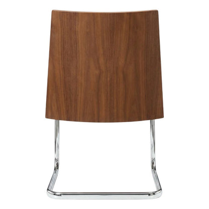 Modern Black and Walnut Dining Chairs with Cushioned Seating (Set of 2)