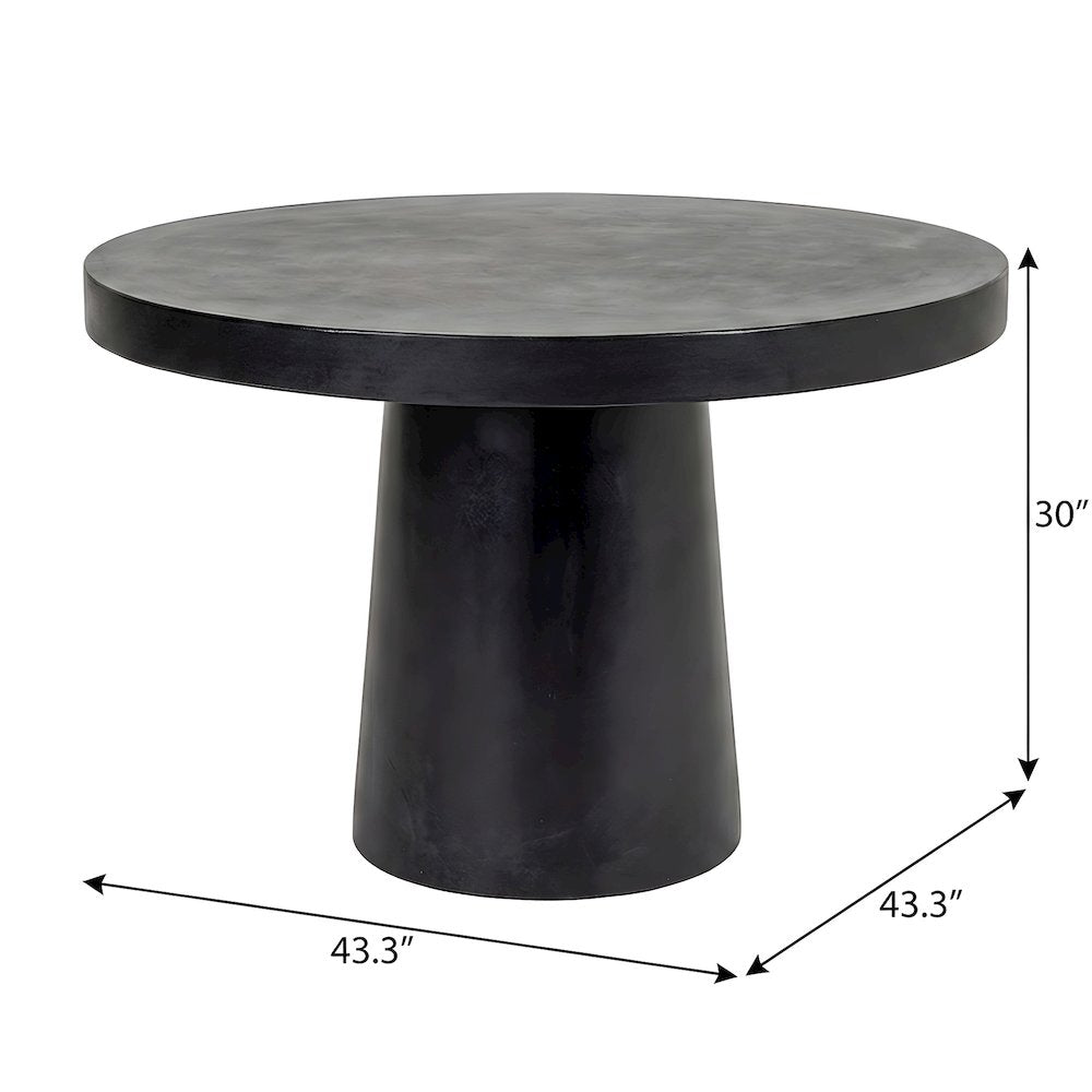 Concrete Round Dining Table with Pedestal Base for Dining Room