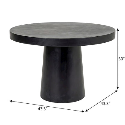 Concrete Round Dining Table with Pedestal Base for Dining Room