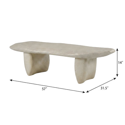 Fiberform Coffee Table with Free-Form Silhouette and Solid Base, Modern