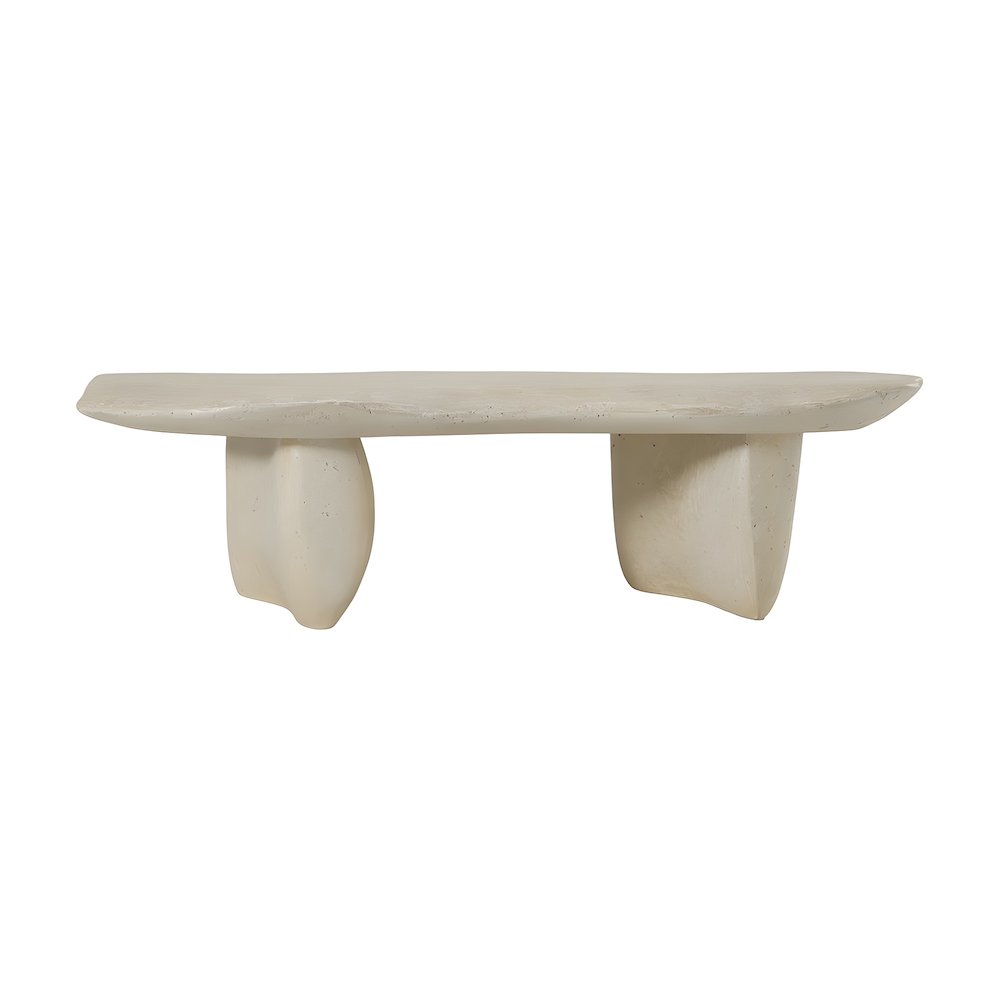 Fiberform Coffee Table with Free-Form Silhouette and Solid Base, Modern