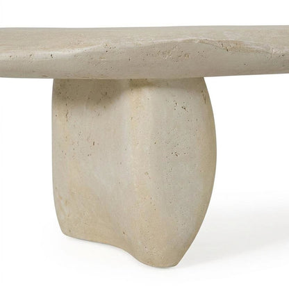 Fiberform Coffee Table with Free-Form Silhouette and Solid Base, Modern