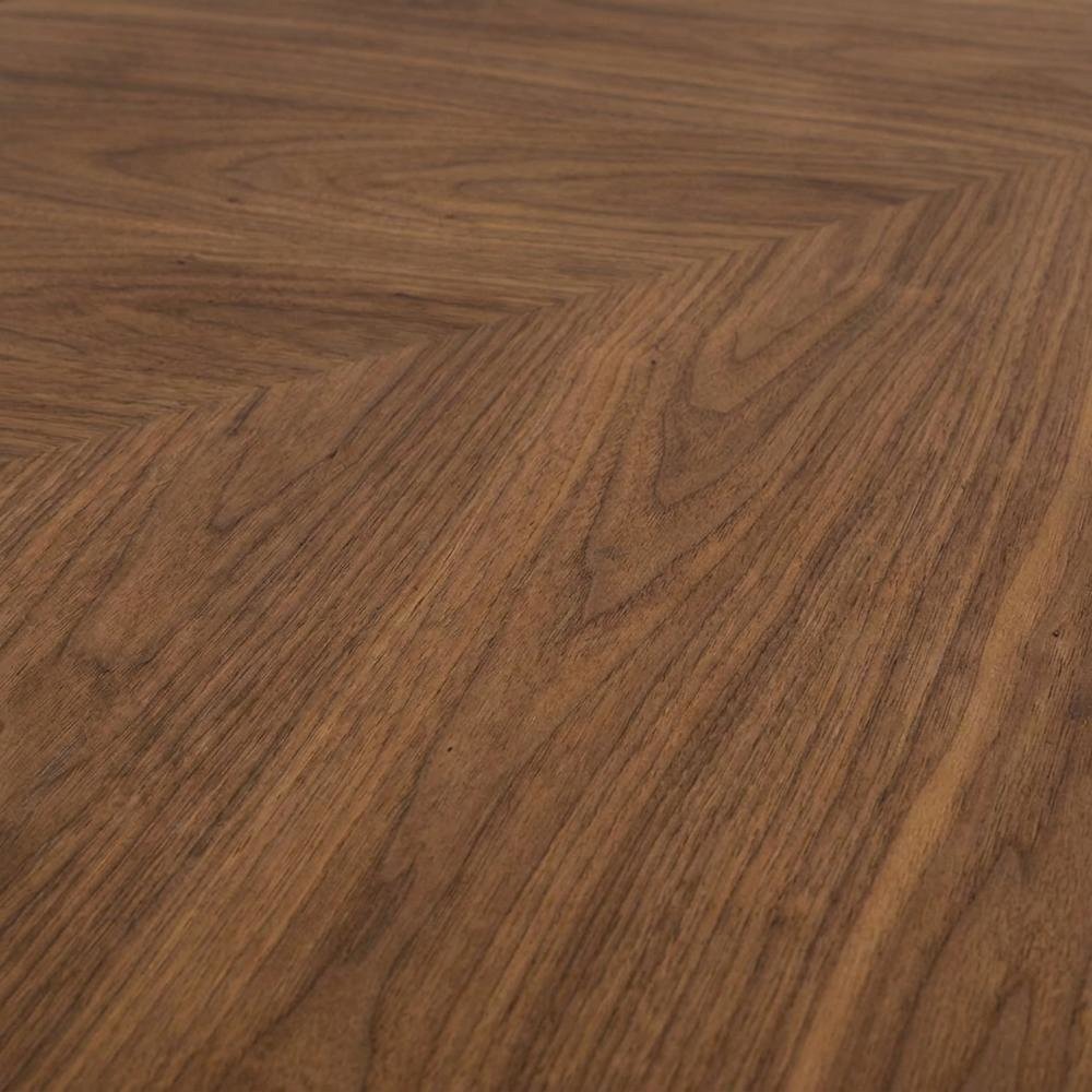 Walnut Veneer Extendable Dining Table with Double Pedestal Base for Dining Room