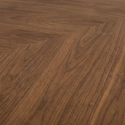 Walnut Veneer Extendable Dining Table with Double Pedestal Base for Dining Room