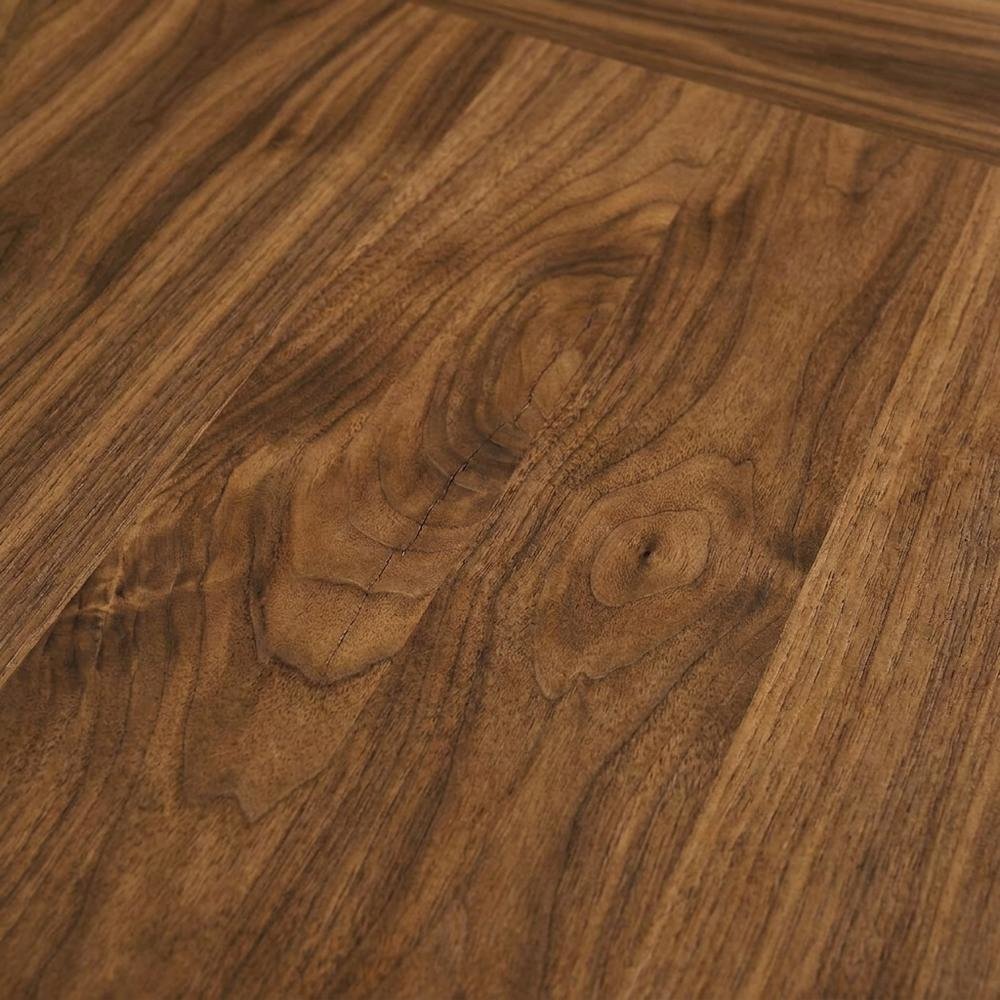 Crown Cut Veneer Square Dining Table with Sculpted Pedestal Base for Dining Room