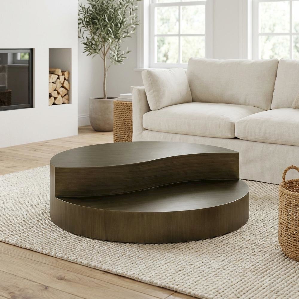 Gray Iron Coffee Table with Modern Design and Durable Construction