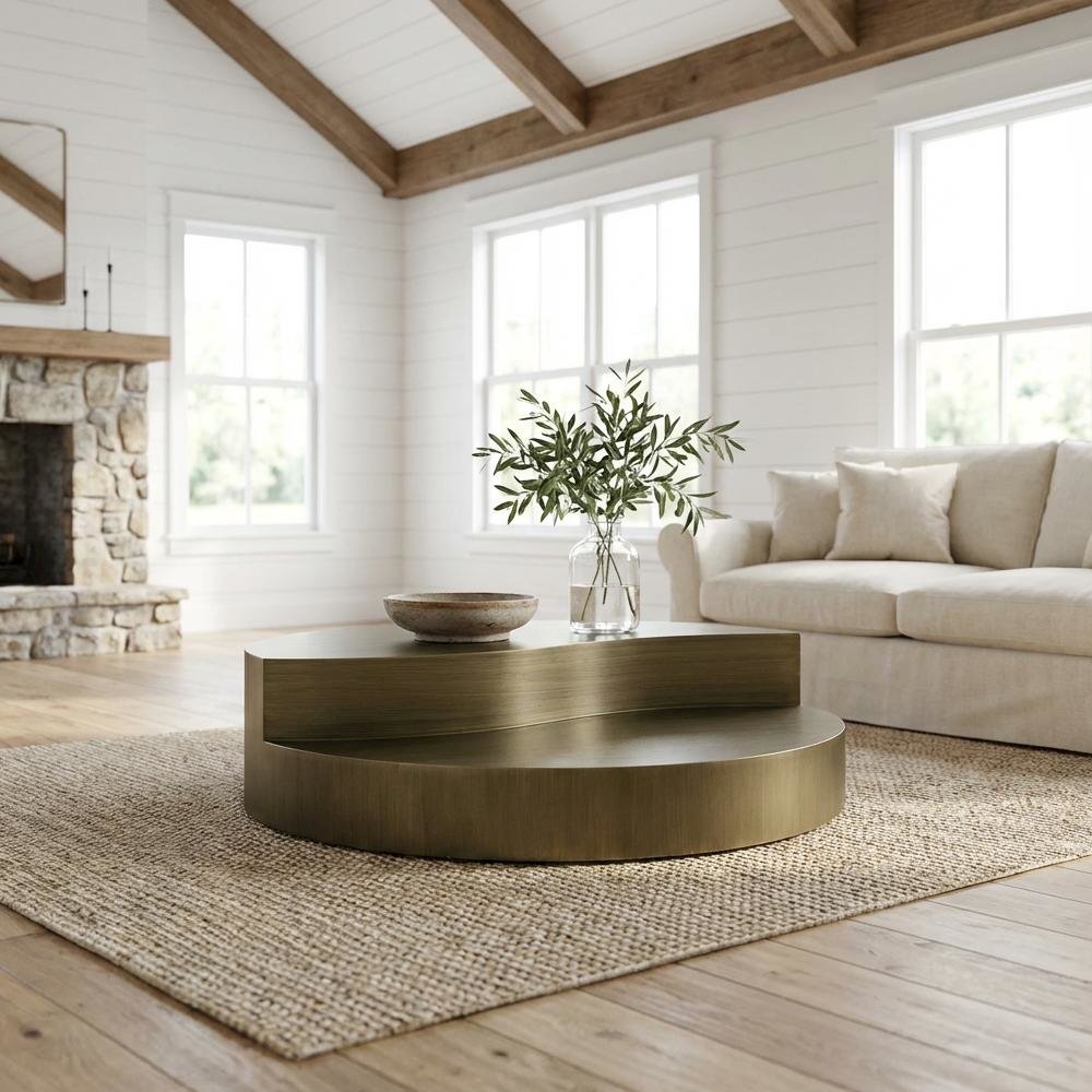 Gray Iron Coffee Table with Modern Design and Durable Construction