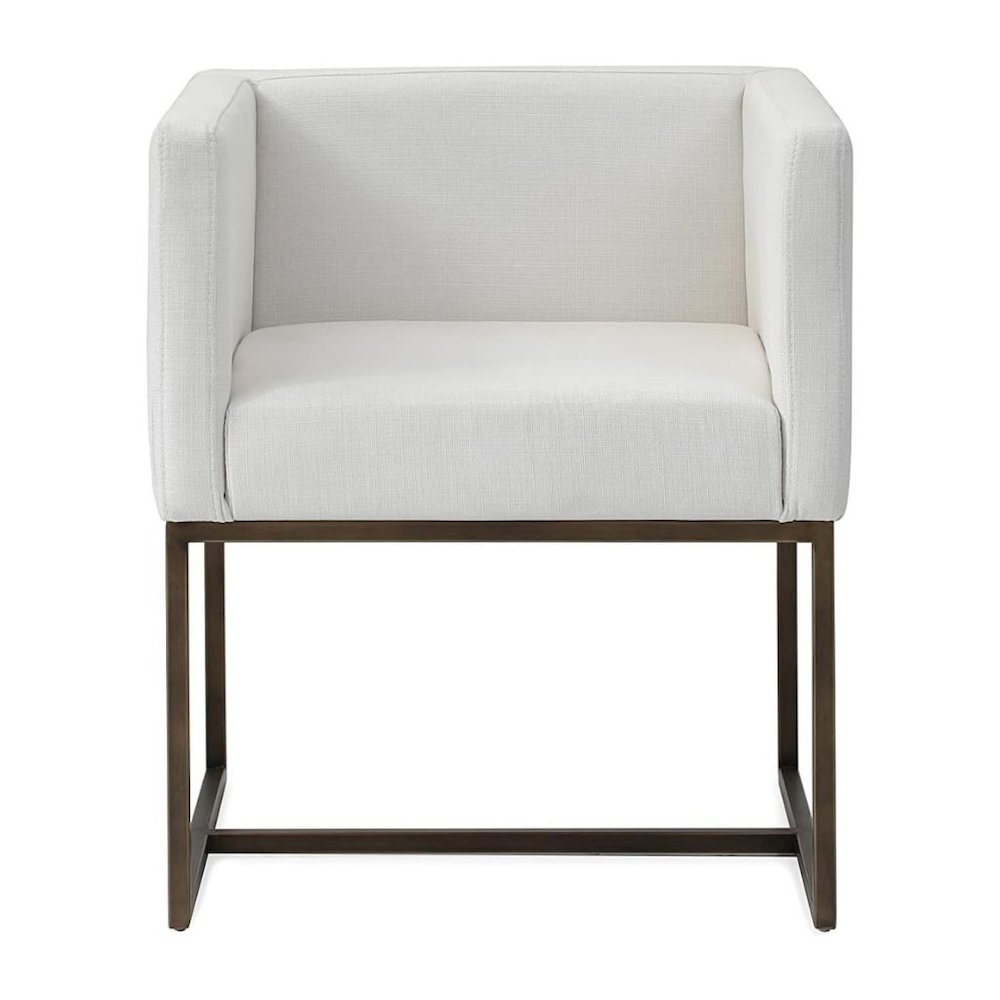 Off White Antique Dining Armchair With Low Back And Modern Design