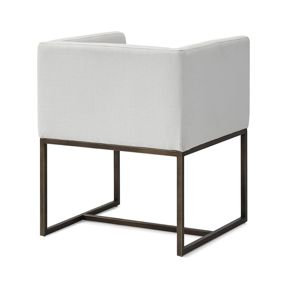 Off White Antique Dining Armchair With Low Back And Modern Design
