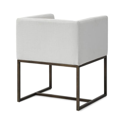 Off White Antique Dining Armchair With Low Back And Modern Design