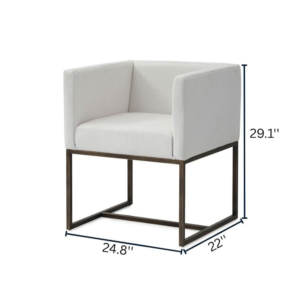 Off White Antique Dining Armchair With Low Back And Modern Design