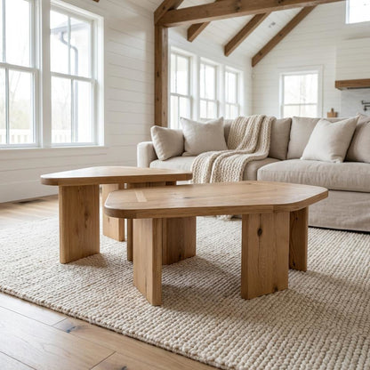 Brown Solid Wood Coffee Table with Modern Design and Sturdy Construction