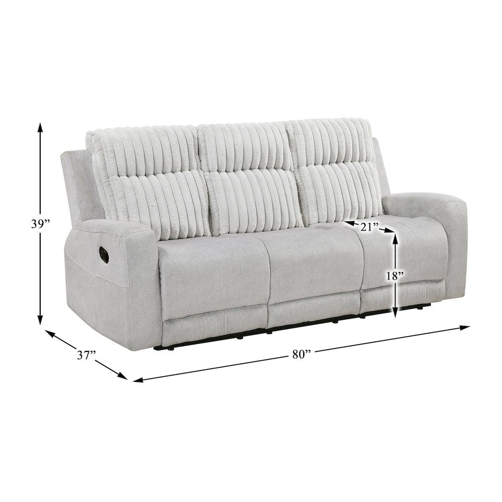 Benton Corduroy 2pc Set: Sofa, Love in Light Gray