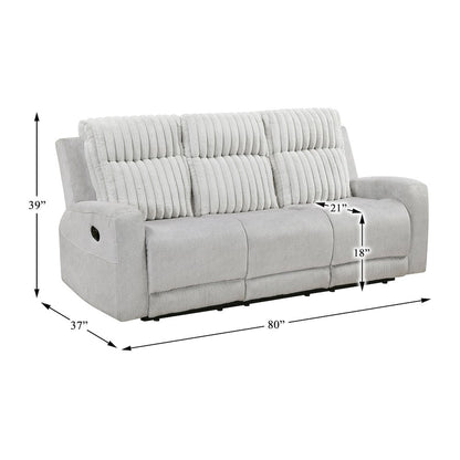 Benton Corduroy 2pc Set: Sofa, Love in Light Gray