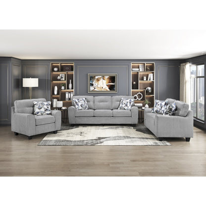 Bennett Chenille 3pc Set: Sofa, Love, Chair in Gray