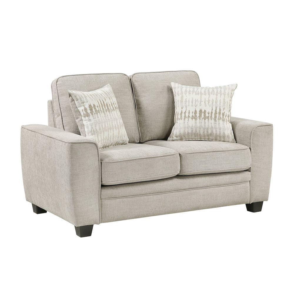 Zander Chenille 2pc Set: Sofa, Love in Taupe