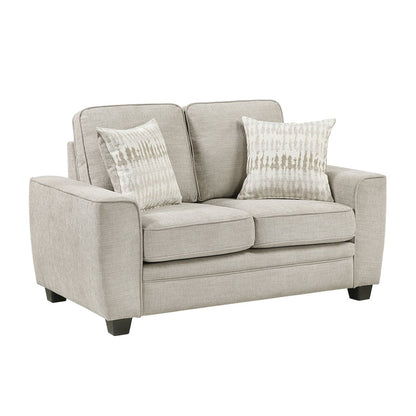 Zander Chenille 2pc Set: Sofa, Love in Taupe