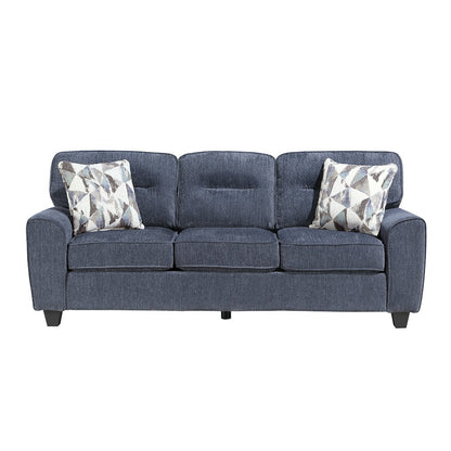 Bennett Chenille 3pc Set: Sofa, Love, Chair in Blue