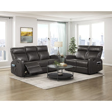 Allen Faux Leather 2pc Set: Sofa, Love in Espresso