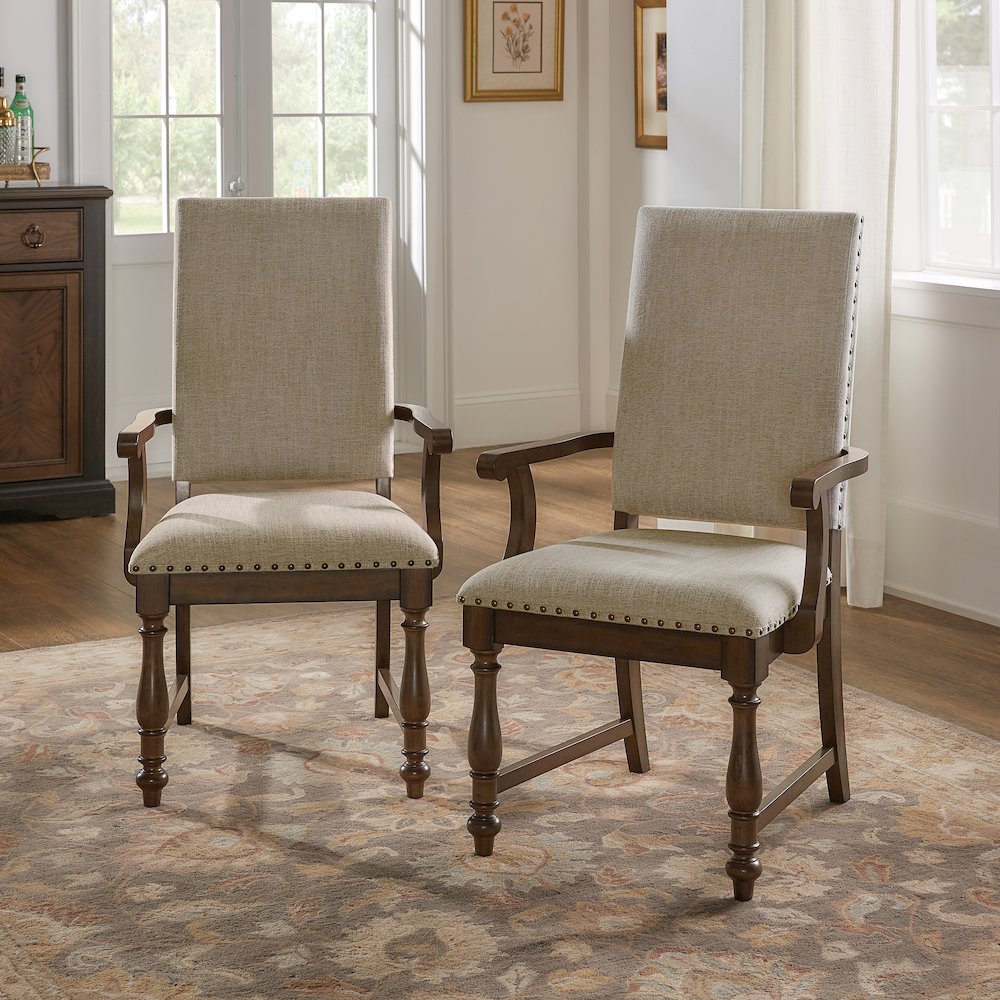 Stonington Textured Dining Arm Chair, Set of 2 in Beige